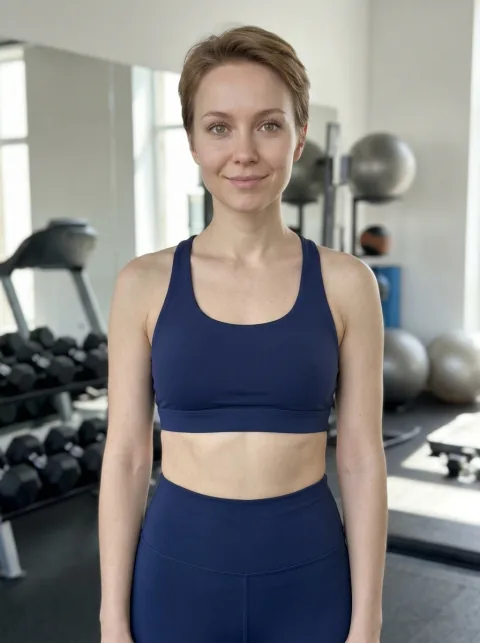 The same generated model, fitness scene